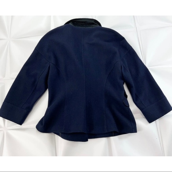 Strenesse Gabriele Strehle Womens Sz 10 Blue m Virgin Wool Angora Moto Jacket - Picture 6 of 9
